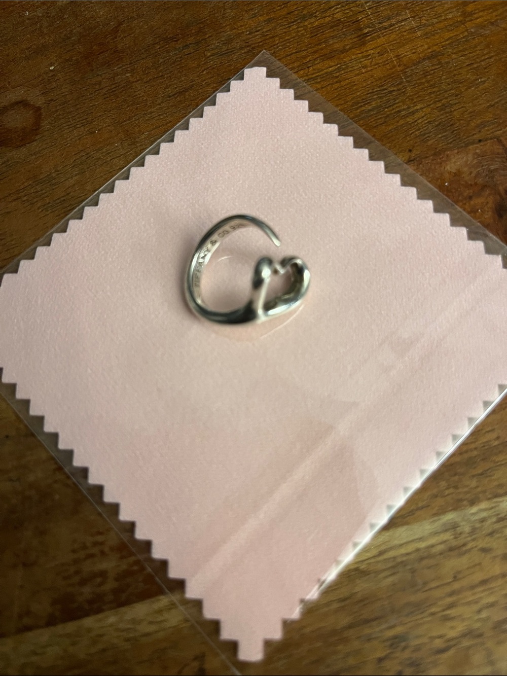 Sterling Silver Tiffany open heart ring - Picture 3 of 4